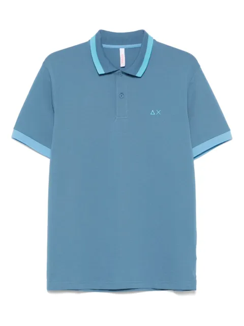 Sun 68 contrast-stripes polo shirt