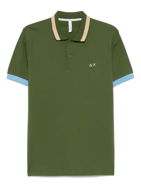 Sun 68 logo-embroidered polo shirt