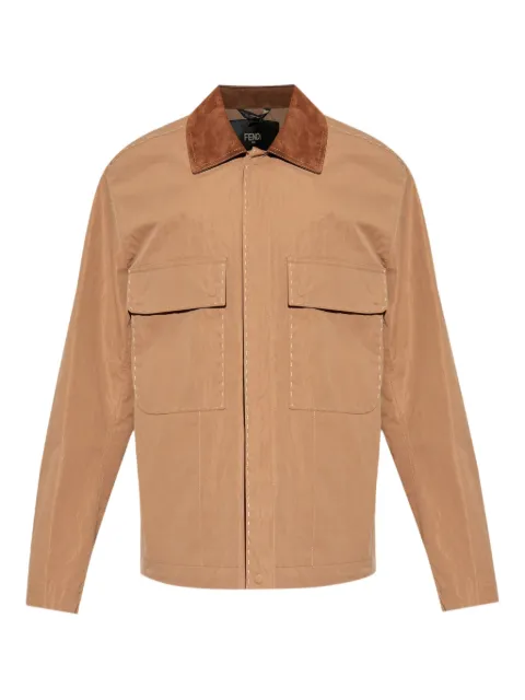 FENDI contrast-collar shirt jacket