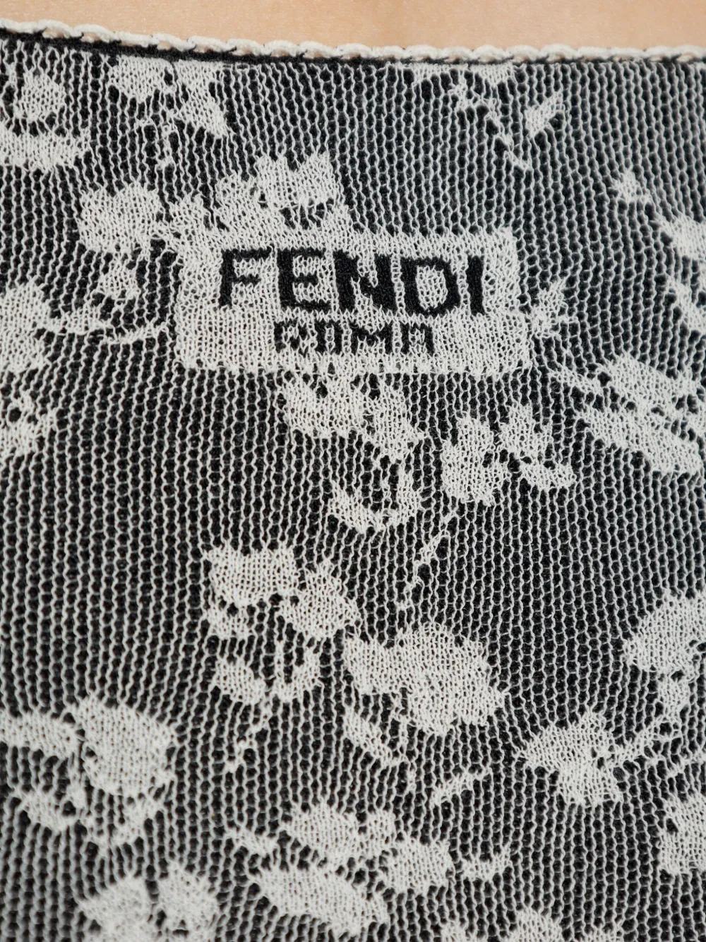 FENDI Midi-rok met bloemenjacquard Zwart
