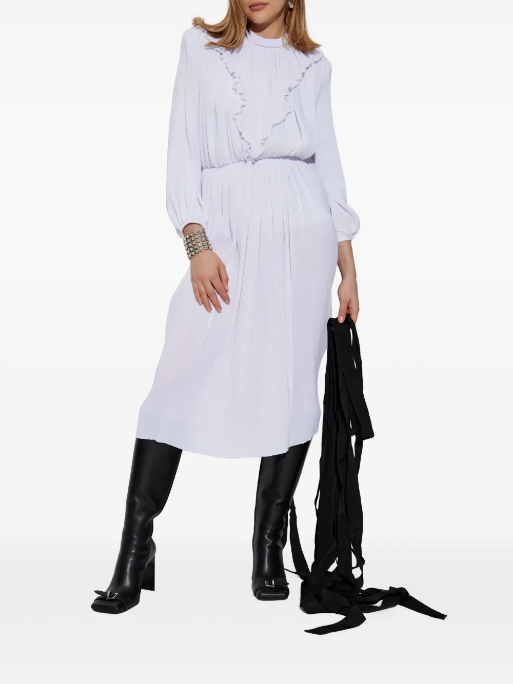 Balenciaga Plissé jurk Wit