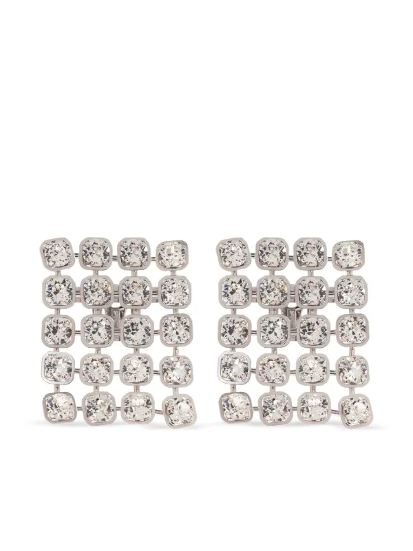 Balenciaga Crystal-embellished Earrings in Silver