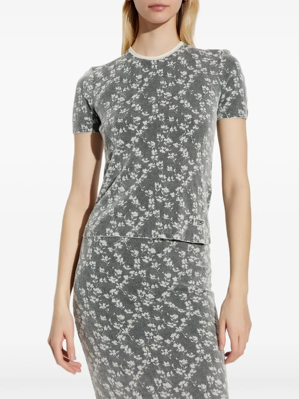 FENDI T-shirt met kant Grijs