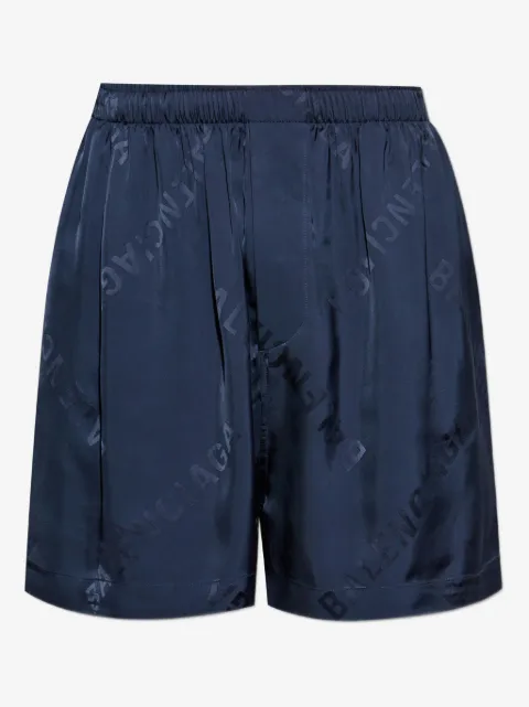 Balenciaga logo-jacquard track shorts