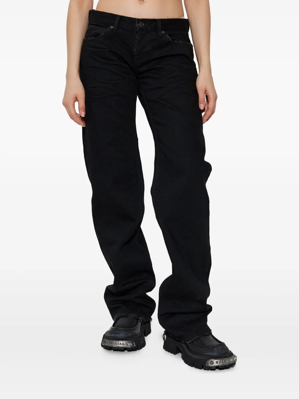  Balenciaga Vaqueros Con Efecto Envejecido - Negro 