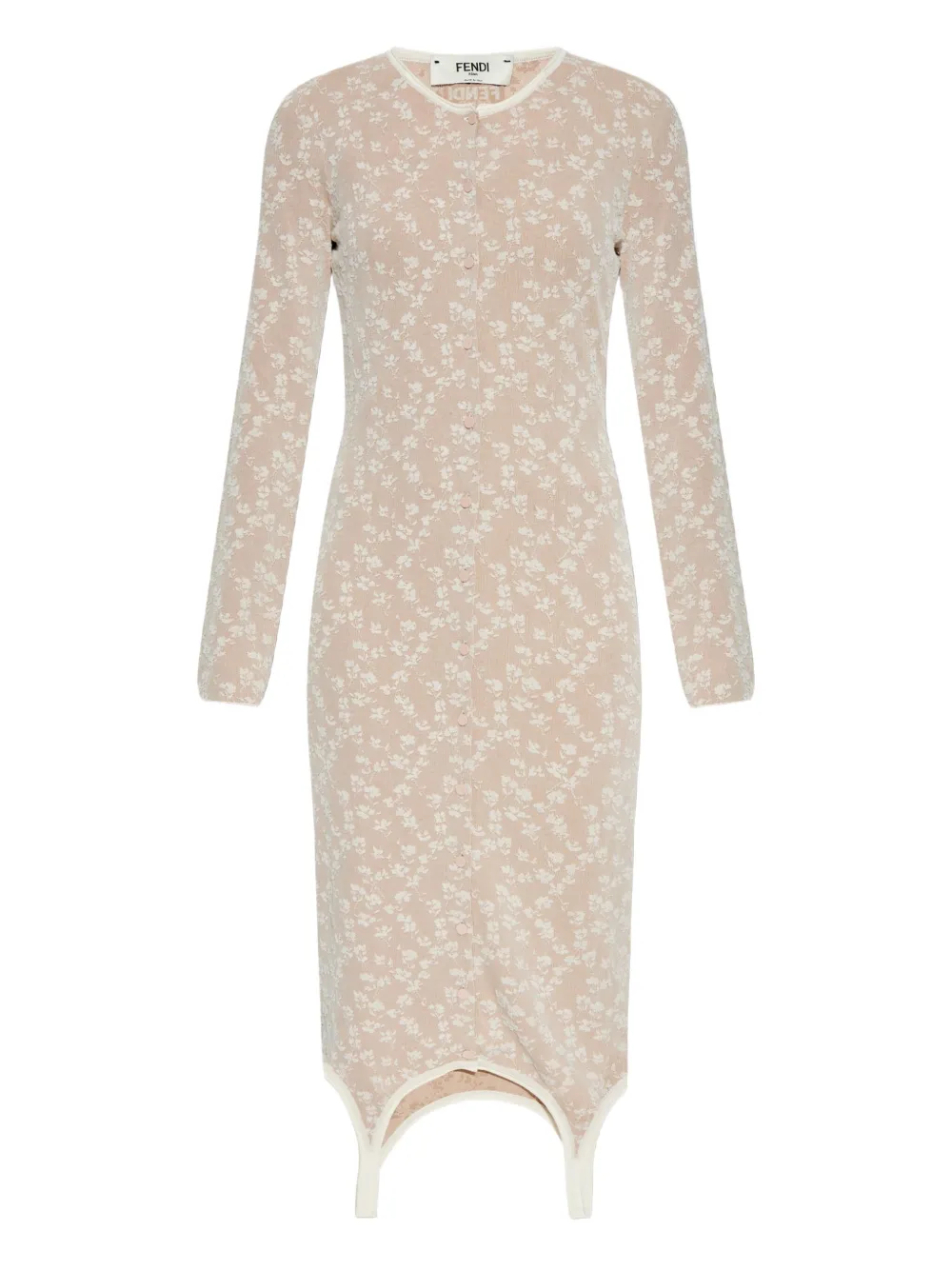 FENDI Jurk met bloemenpatroon Bruin