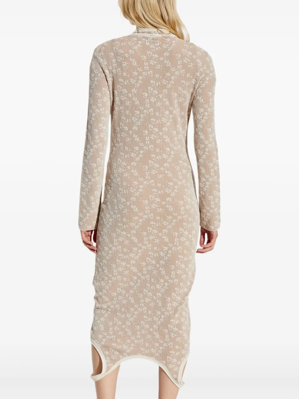 FENDI Jurk met bloemenpatroon Bruin