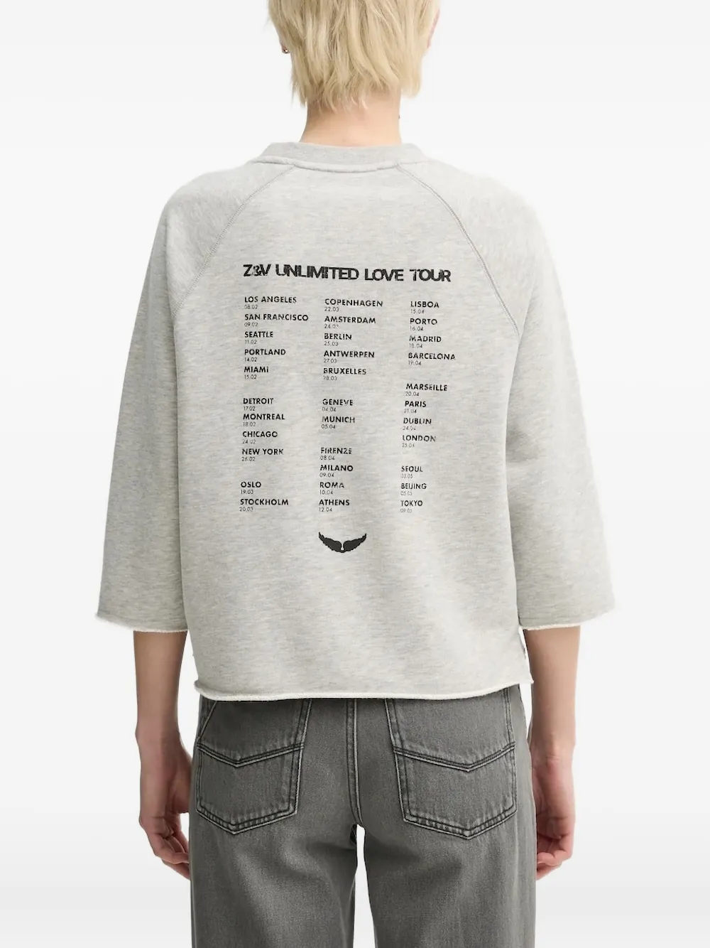 Zadig&Voltaire cherry-print cropped T-shirt Grijs