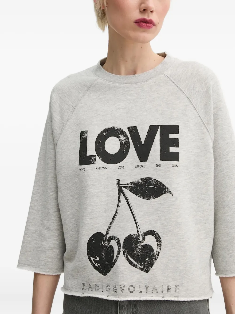 Zadig&Voltaire cherry-print cropped T-shirt Grijs