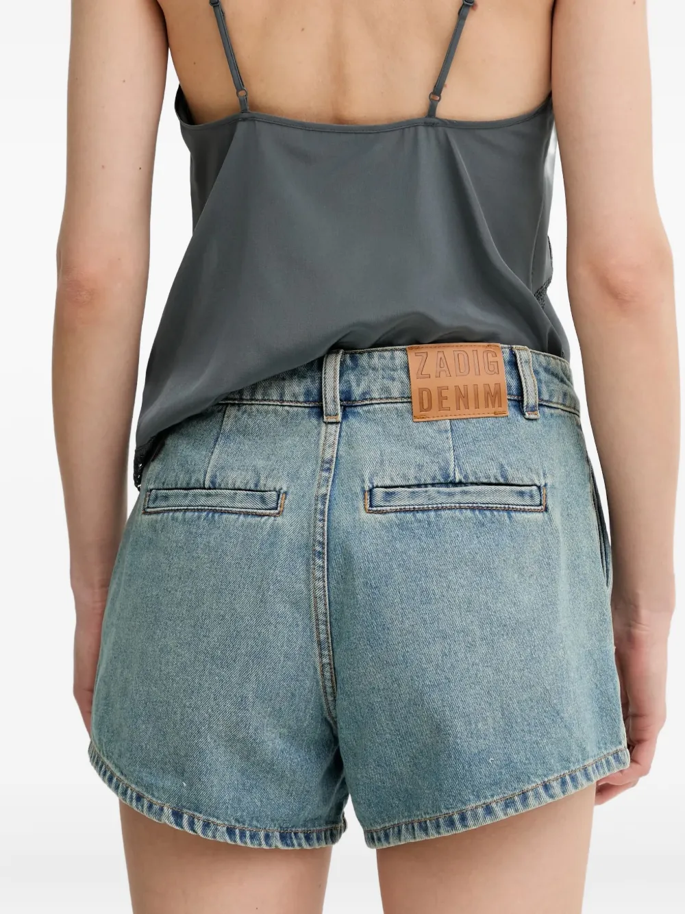 Zadig&Voltaire logo-plaque denim shorts Blauw