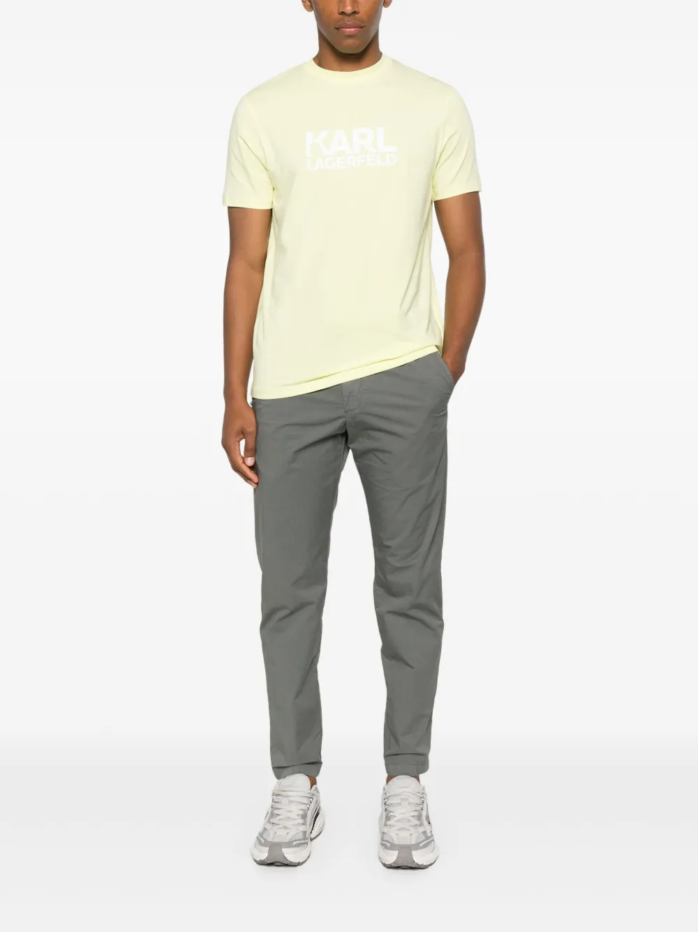 Karl Lagerfeld T-shirt met logoprint - Geel