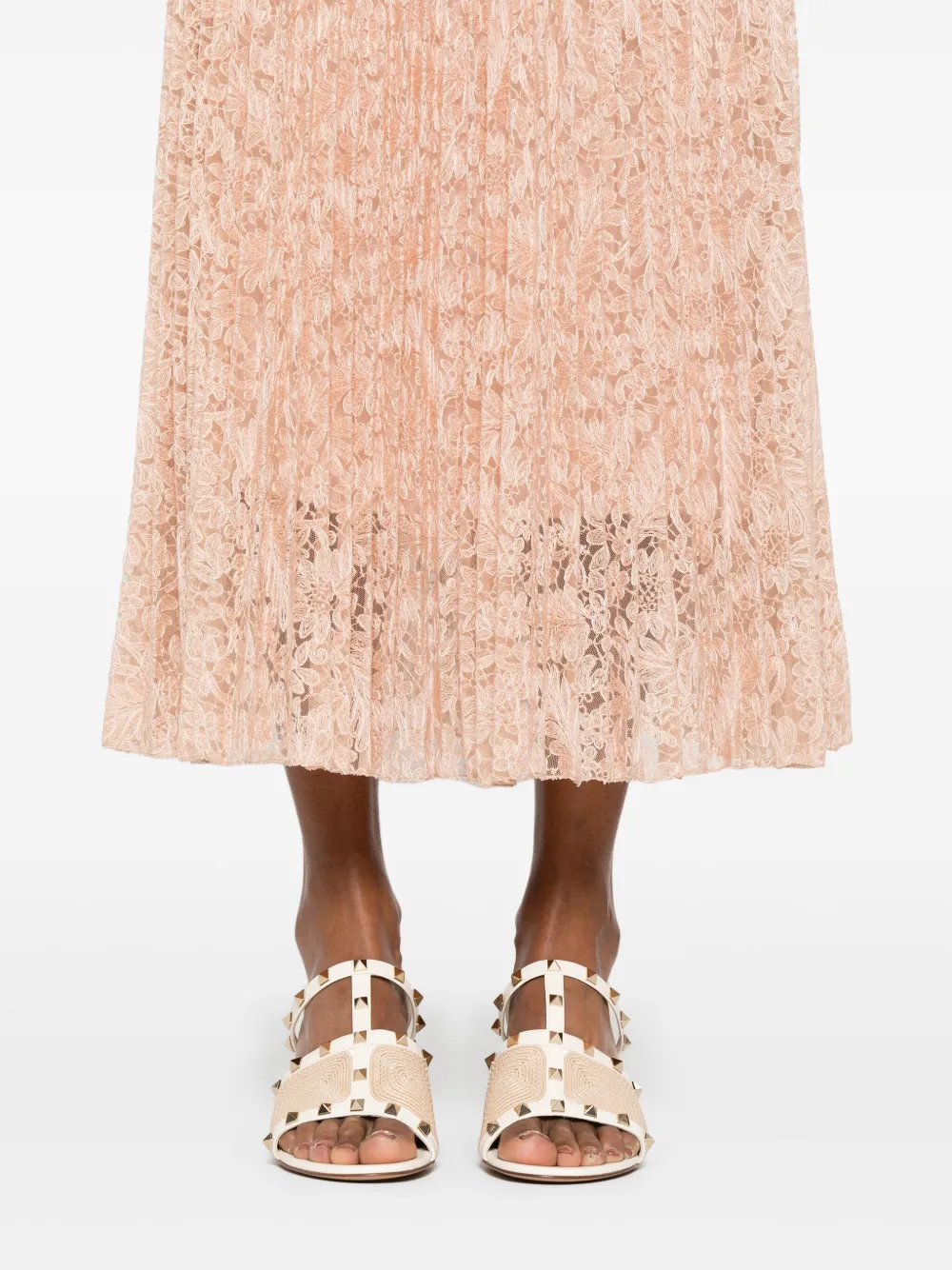Shop Ermanno Scervino Floral-embroidered Midi Skirt