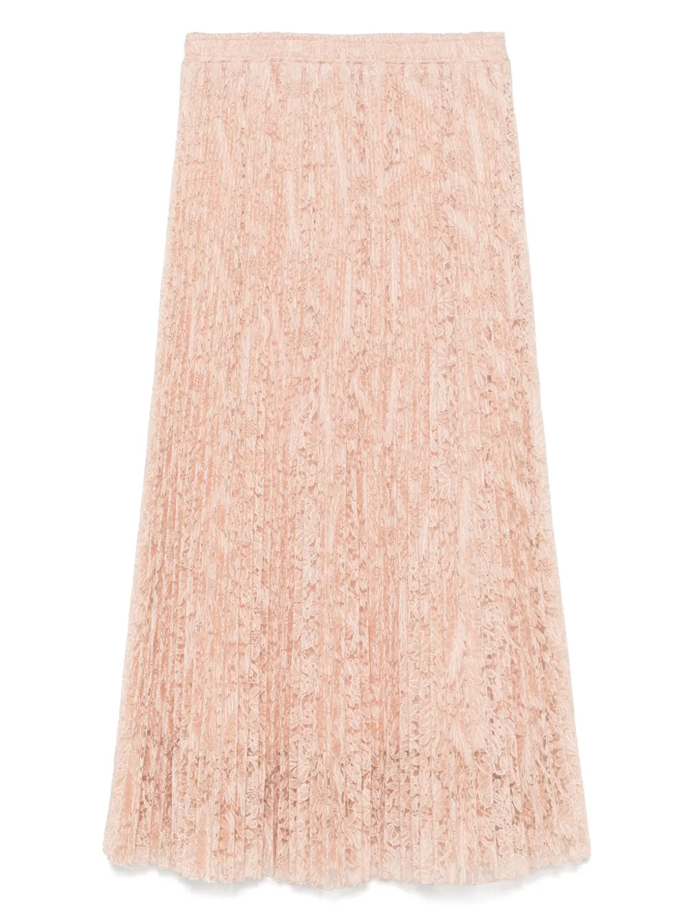 Ermanno Scervino Midi-rok met geborduurde bloemen Beige