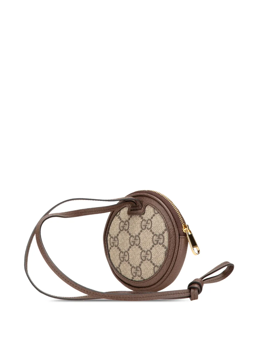 Pre-owned Gucci 2016-2024 Mini Gg Supreme Ophidia Round Neck Pouch Shoulder Bag