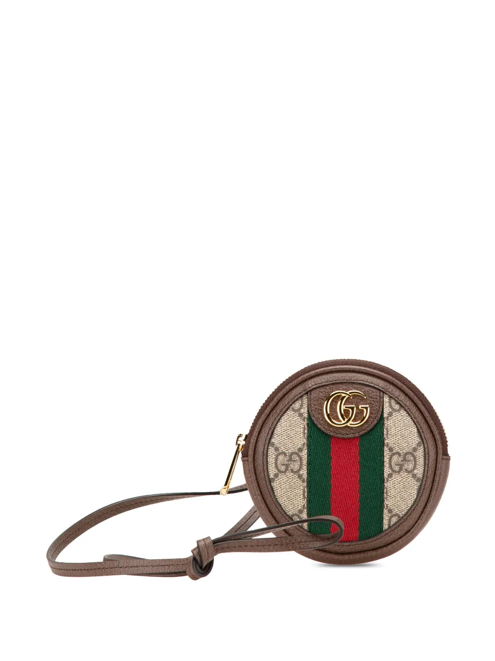 Pre-owned Gucci 2016-2024 Mini Gg Supreme Ophidia Round Neck Pouch Shoulder Bag