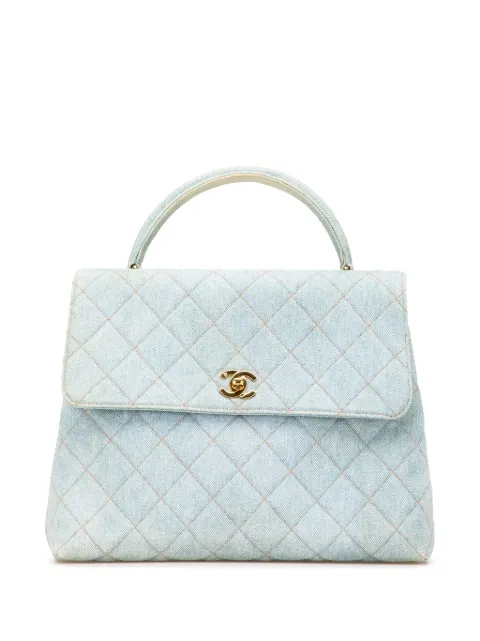 CHANEL Pre-Owned bolsa de mano Kelly  de mezclilla con asa superior 1996-1997