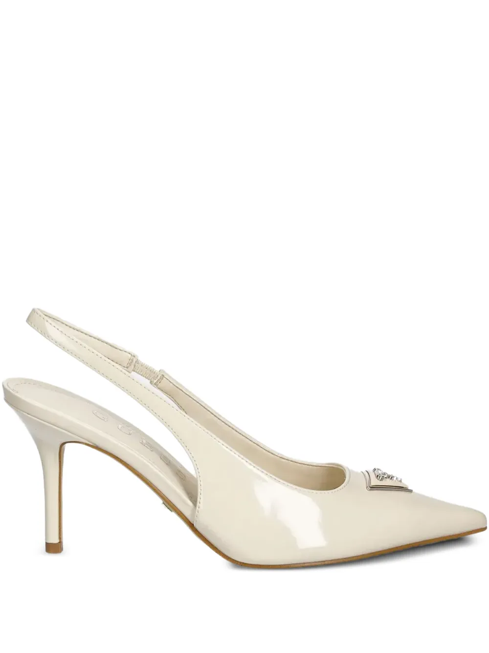 Guess Usa 85mm Nassir Slingback Pointed-toe Pumps In Neutral