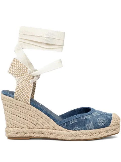 GUESS USA 100mm Charmi denim wedge espadrilles