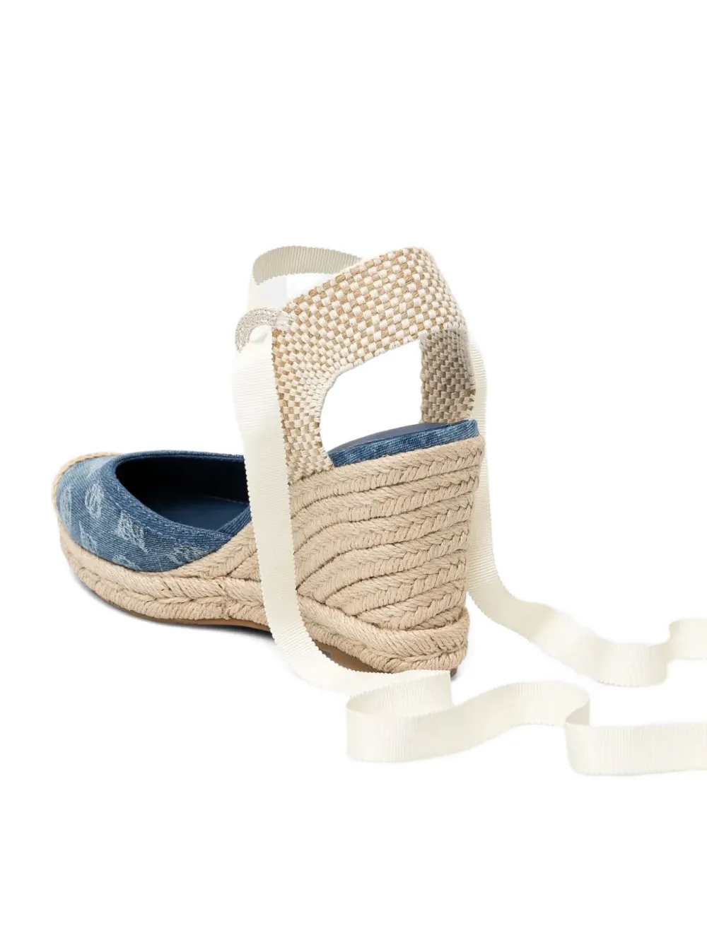 GUESS USA 100mm Charmi denim wedge espadrilles Blue