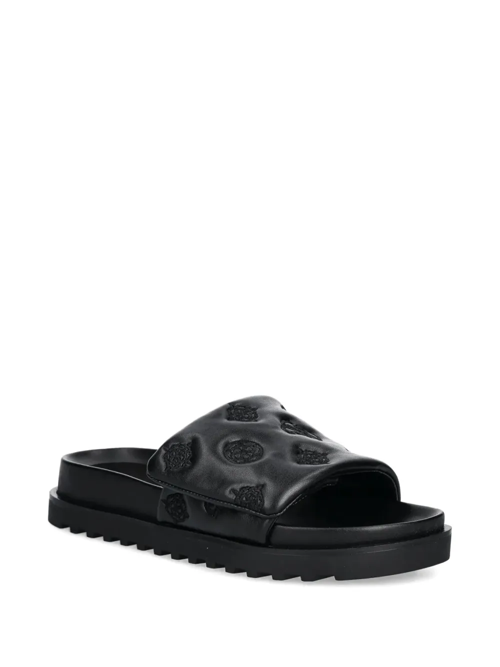 Guess Usa Fabio Quilted Flat Sandals In Black