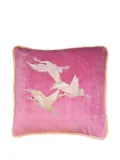 Les-Ottomans embroidered velvet cushion - Pink