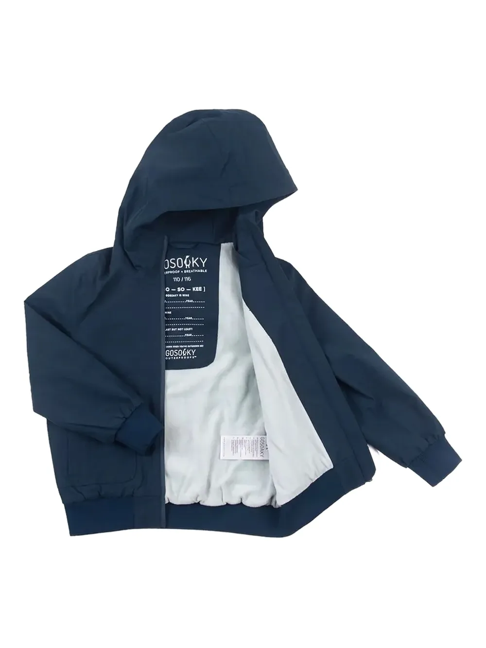 Gosoaky Blue Bird Hooded Zip-front Jacket In Blue