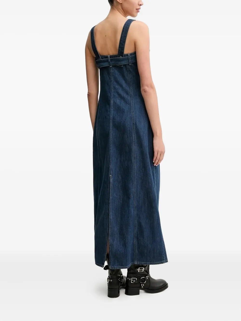 G-Star RAW button-fastening buckle midi dress - Blauw