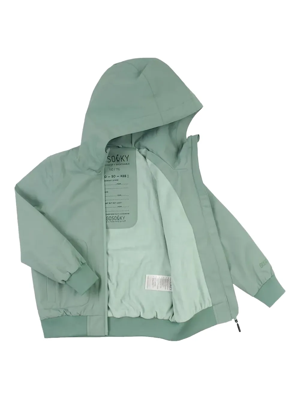 Gosoaky Blue Bird Hooded Jacket In Green