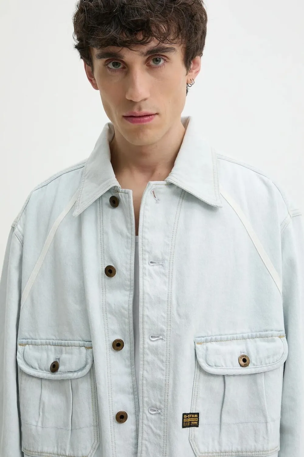 G-Star RAW Denim jack met vlakken Blauw