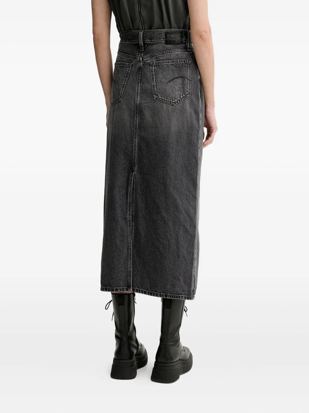 G-Star RAW Denim midi-rok met knopen - Grijs