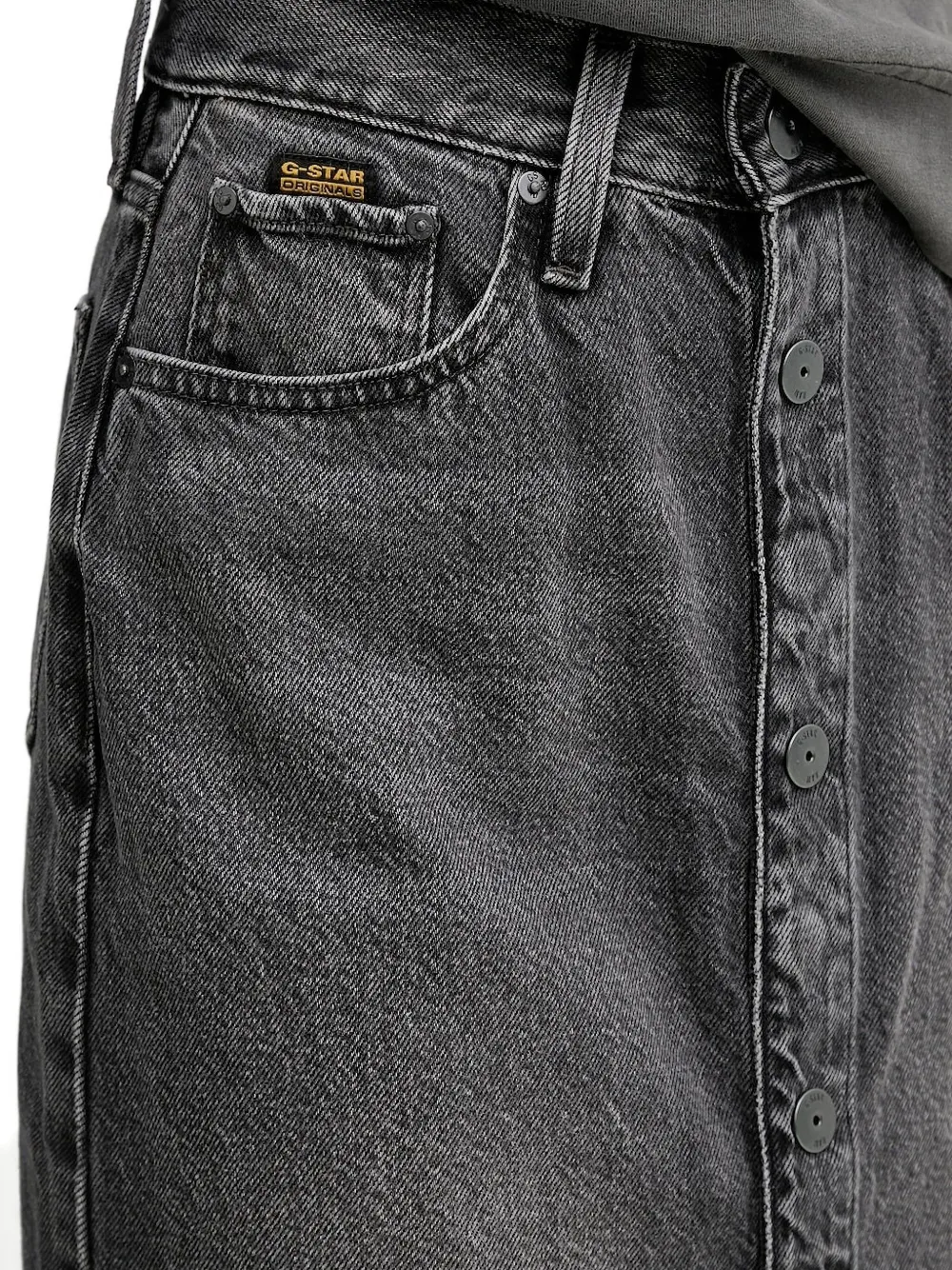 G-star Raw Geknöpfter Minirock Aus Denim In Gray