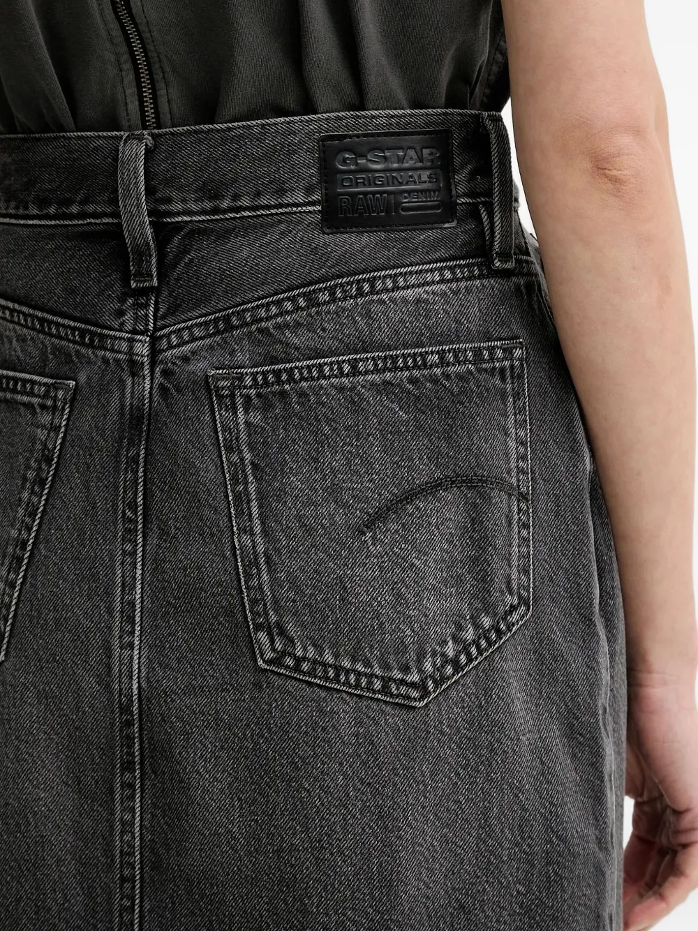 G-star Raw Geknöpfter Minirock Aus Denim In Gray