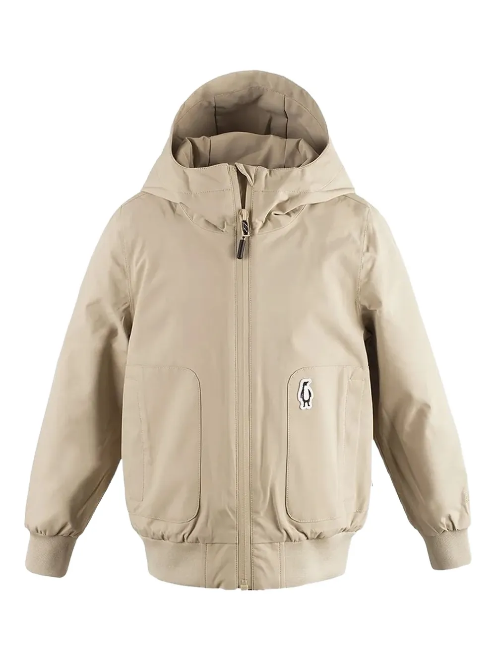 Gosoaky Blue Bird Hooded Bomber Jacket In Brown