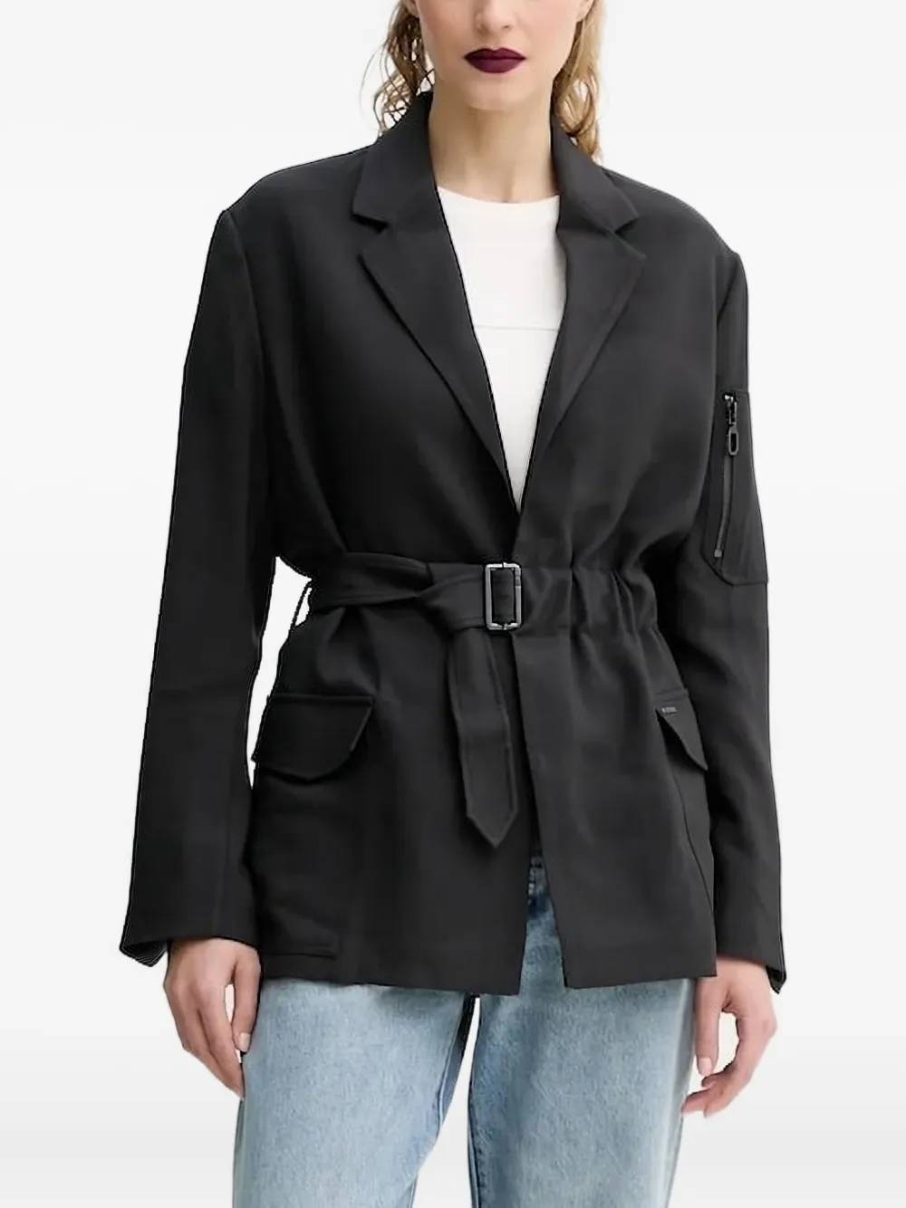 G-star Raw Belted Blazer In Black