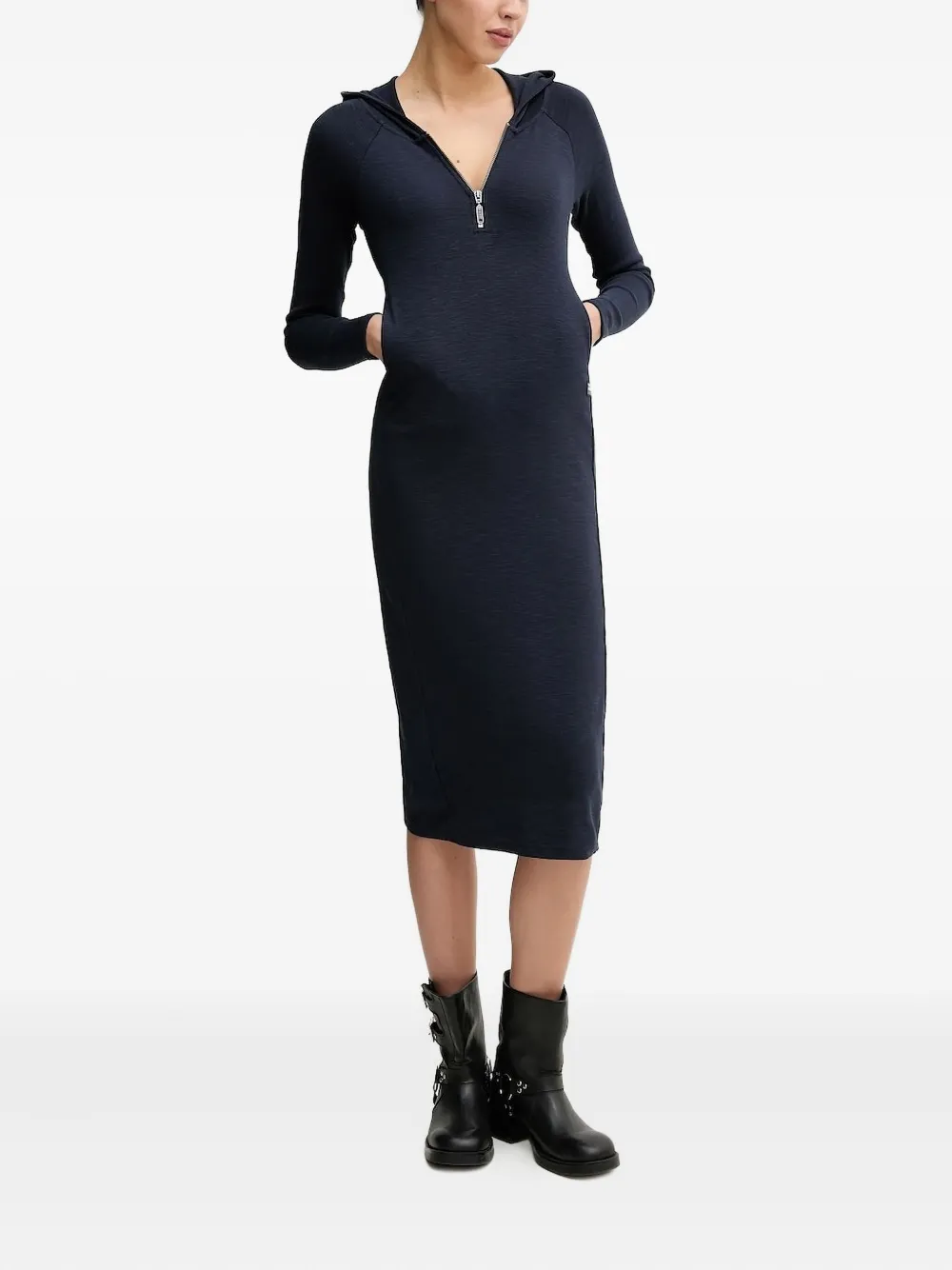G-Star RAW Midi-jurk met capuchon en rits Blauw