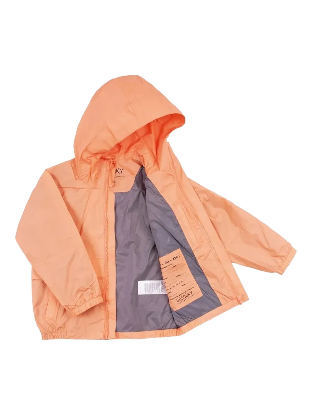Gosoaky The Lion Hooded Logo-patch Jacket In Orange