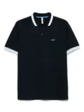 Sun 68 contrast-stripes polo shirt - Blue