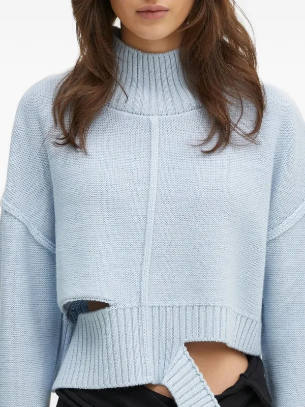 MM6 Maison Margiela ハイネック セーター | ブルー | FARFETCH JP