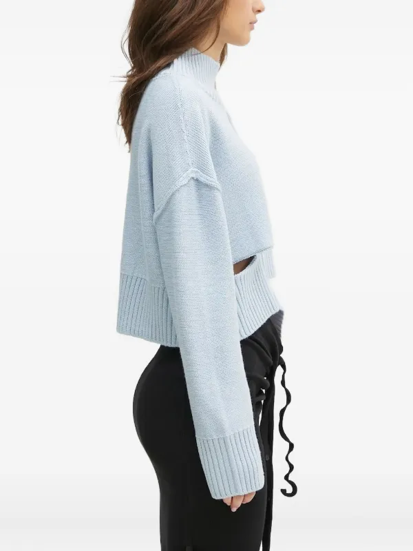 MM6 Maison Margiela ハイネック セーター | ブルー | FARFETCH JP