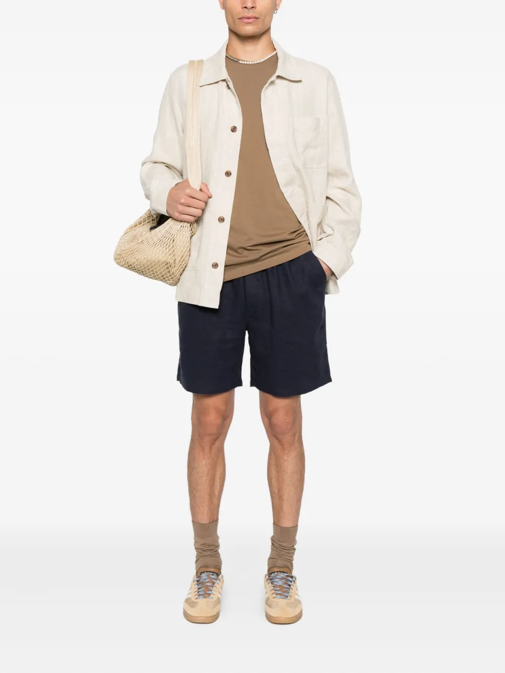 Les Deux linen drawstring shorts - Blauw