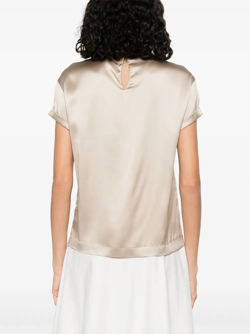 Brunello Cucinelli Satijnen top Beige
