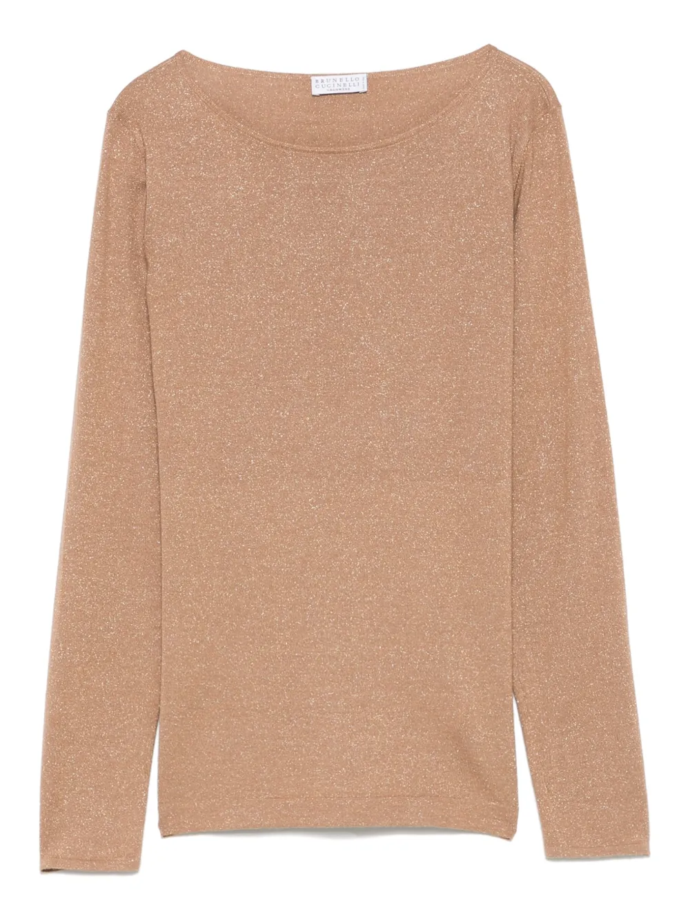 Brunello Cucinelli metallic-thread T-shirt | Brown | Image 1