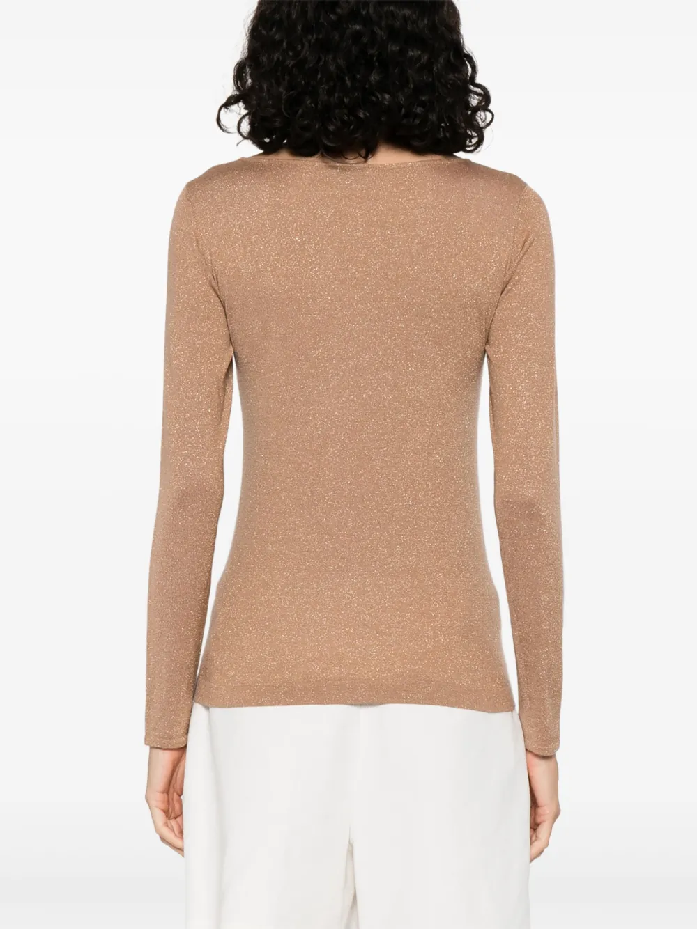 Shop Brunello Cucinelli Metallic-thread T-shirt