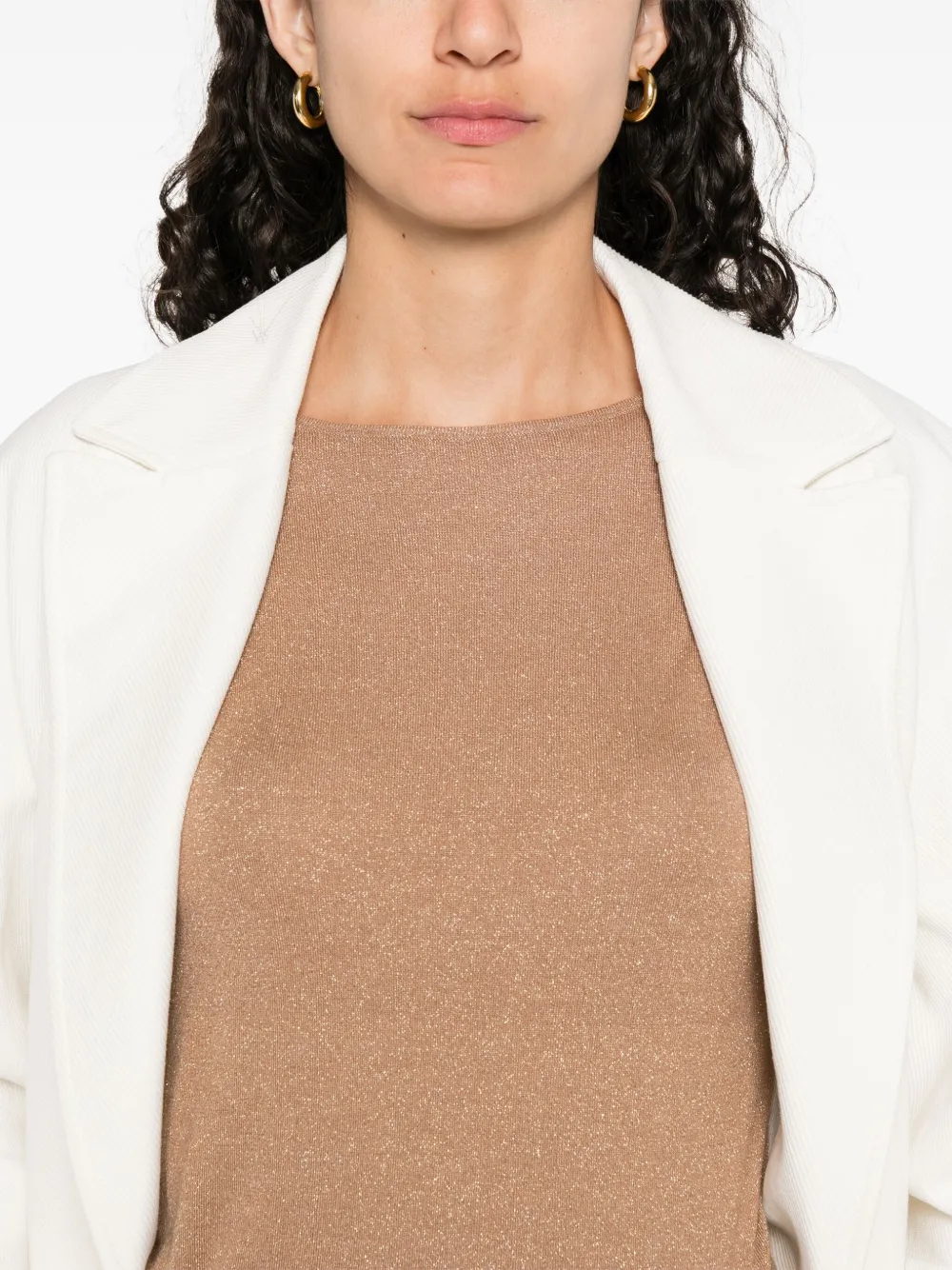 Shop Brunello Cucinelli Metallic-thread T-shirt