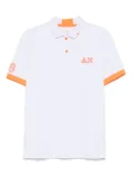 Sun 68 logo-embroidered polo shirt - White