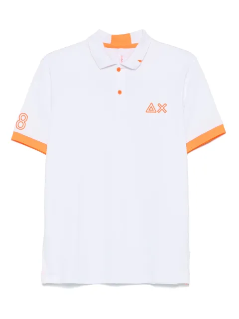 Sun 68 logo-embroidered polo shirt 