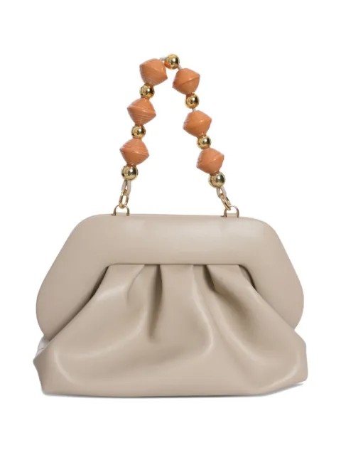 Themoirè Tia ruched leather clutch bag