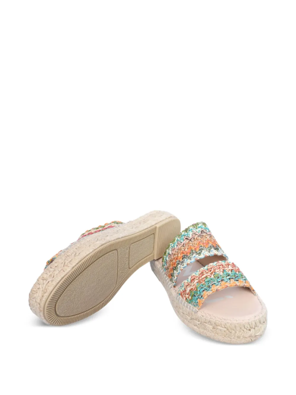 Manebi braided-strap slide sandals Neutrals
