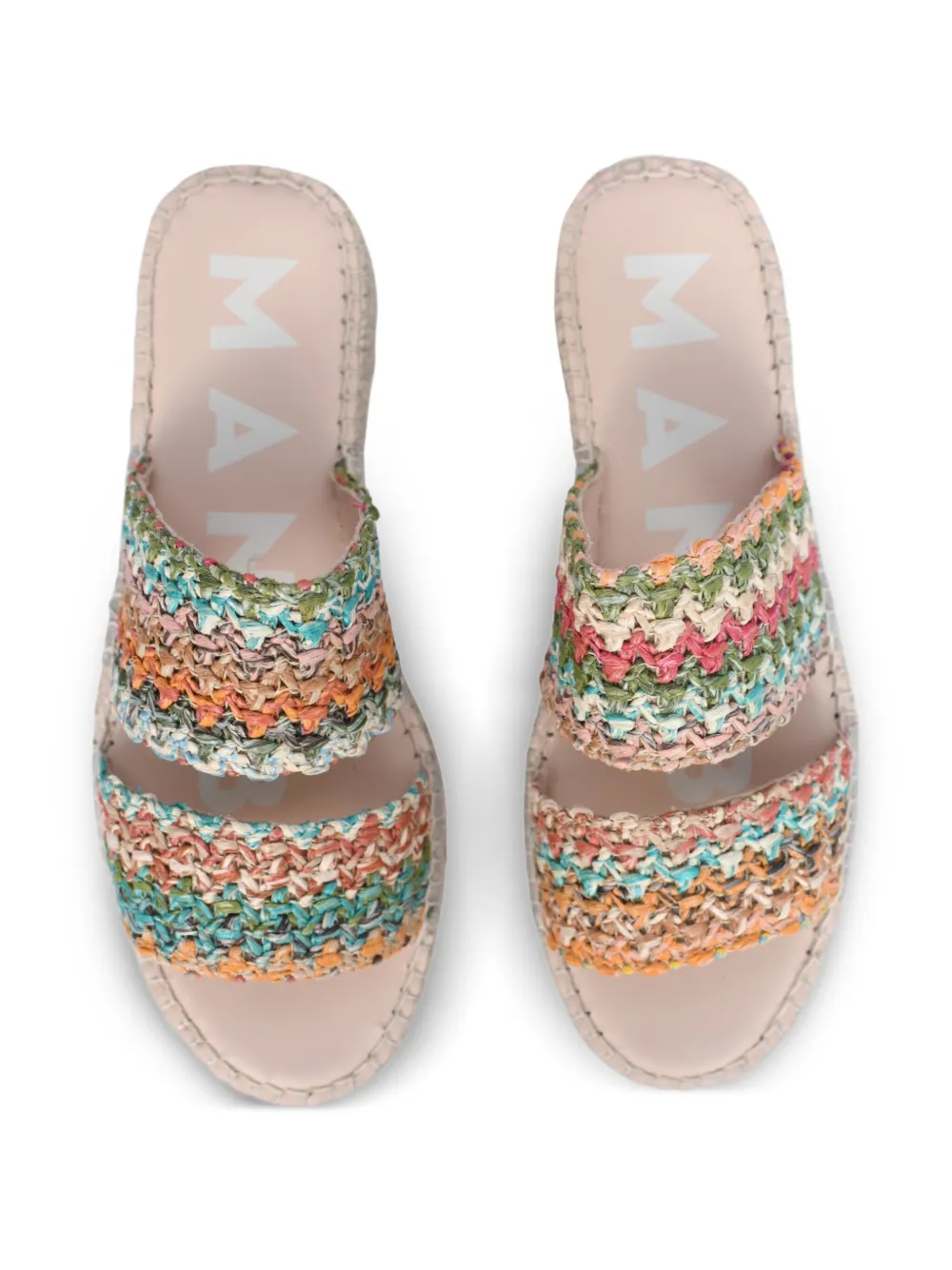 Manebi braided-strap slide sandals Neutrals