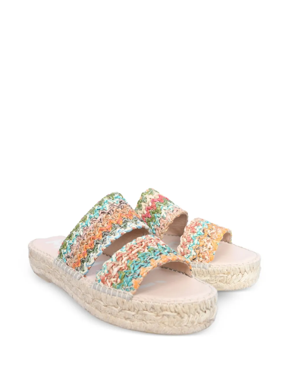 Manebi braided-strap slide sandals Neutrals
